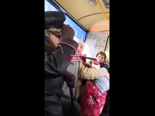 only street fights: furious fight of two grandmothers for a place in a minibus