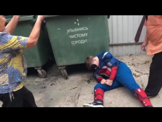 putin's troops beat captain america